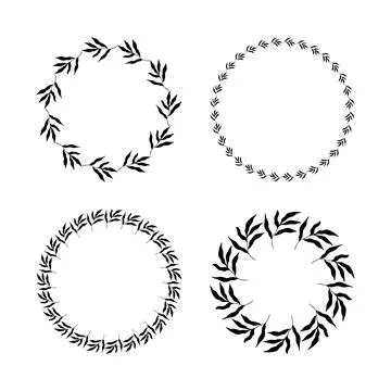 Set of circle botanical frames. Vector Illustration Illustrazione stock