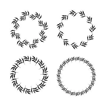Set of circle botanical frames. Vector Illustration 스톡 일러스트