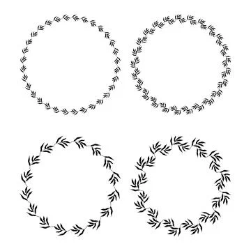 Set of circle botanical frames. Vector Illustration Illustrazione stock