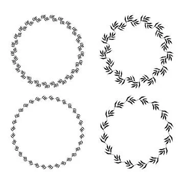 Set of circle botanical frames. Vector Illustration イラスト素材