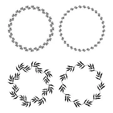 Set of circle botanical frames. Vector Illustration Illustrazione stock