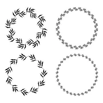 Set of circle botanical frames. Vector Illustration Illustrazione stock