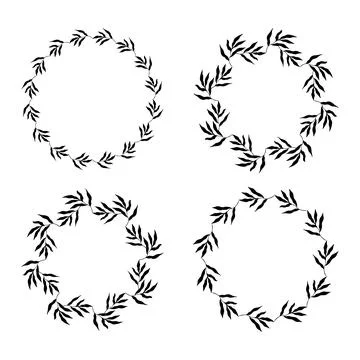 Set of circle botanical frames. Vector Illustration 스톡 일러스트