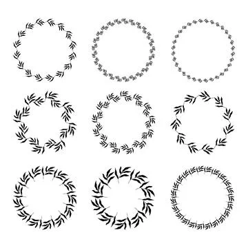 Set of circle botanical frames. Vector Illustration Illustrazione stock