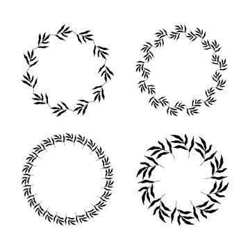 Set of circle botanical frames. Vector Illustration イラスト素材