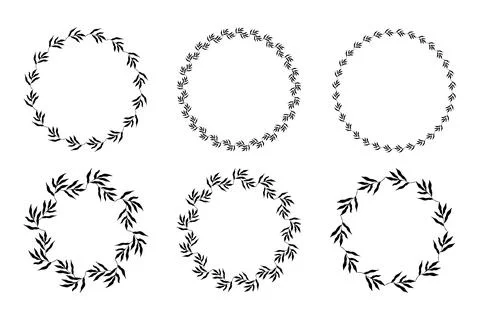 Set of circle botanical frames. Vector Illustration Stock Illustration