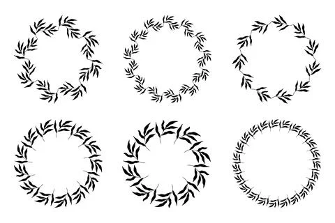 Set of circle botanical frames. Vector Illustration Illustrazione stock