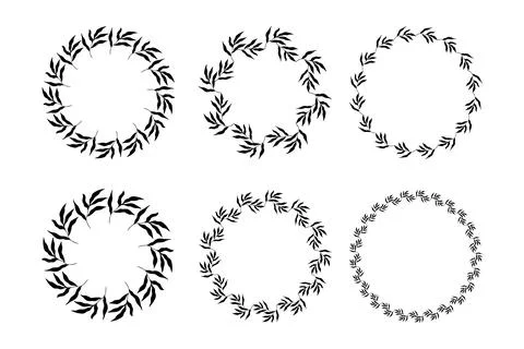 Set of circle botanical frames. Vector Illustration Illustrazione stock