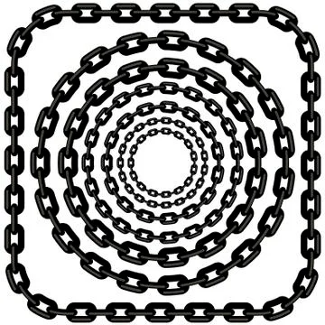 Set of Circle Chain Frames Stock Illustration