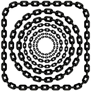 Set of Circle Chain Frames Illustrazione stock