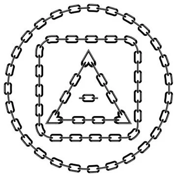 Set of Circle Chain Frames Isolated on White Background Stock Illustration