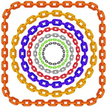 Set of Circle Colorful Chain Frames Isolated Set of Circle Colorful Chain ... Stock Photos