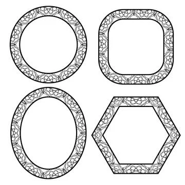 Set of Circle Decorative Frames Set of Circle Decorative Frames Isolated o... Stock Photos