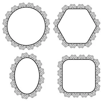 Set of Circle Decorative Frames Set of Circle Decorative Frames Isolated o... Foto stock