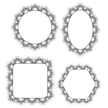 Set of Circle Decorative Frames Set of Circle Decorative Frames Isolated o... Foto stock