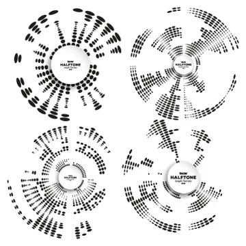Set of circle halftone vector elements for your design Stock Illustration