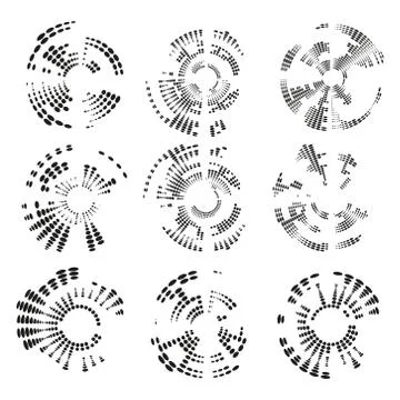 Set of circle halftone vector elements for your design イラスト素材