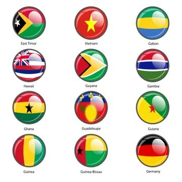 Set circle icon  Flags of world sovereign states. Vector illustration Stock Illustration