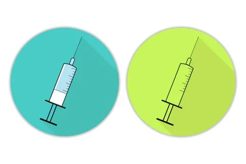 Set of circle icon of syringe. Template for background, banner, card, poster Stock Illustration