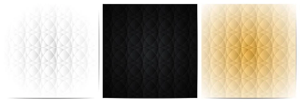 Set of circle lines pattern luxury background Stock Illustration