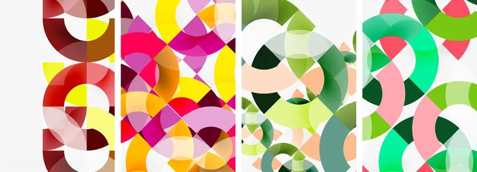 Set of circle lines poster backgrounds. Vector illustration For Wallpaper Illustrazione stock
