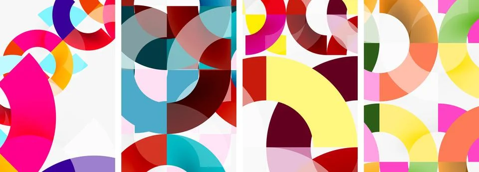 Set of circle lines poster backgrounds. Vector illustration For Wallpaper 스톡 일러스트