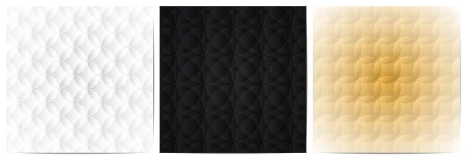 Set of circle lines wave pattern luxury background Stock Illustration