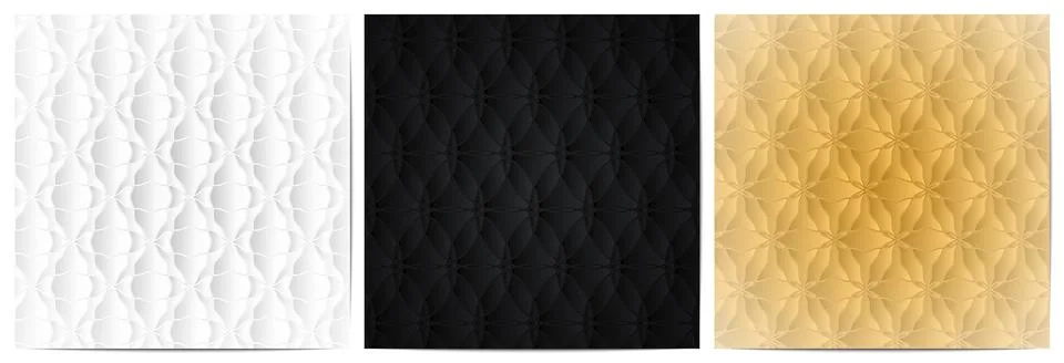 Set of circle lines wave pattern luxury background Stock Illustration