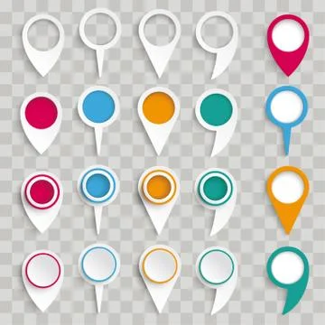 Set Of Circle Pointers Transparent Stock Illustration