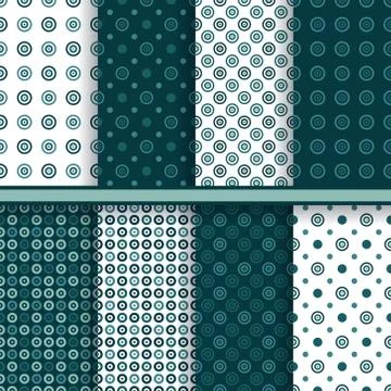 Set of circle round vector seamless patterns イラスト素材