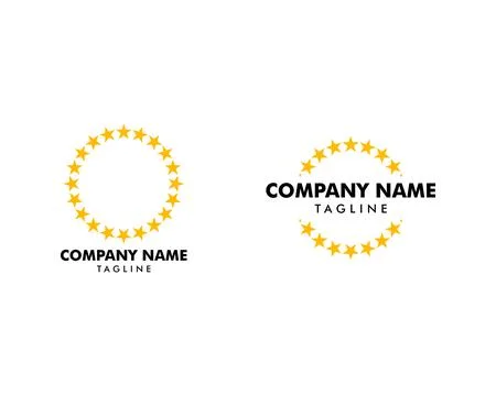Set of Circle Star Border Vector Logo Template Illustration Design Stock Illustration