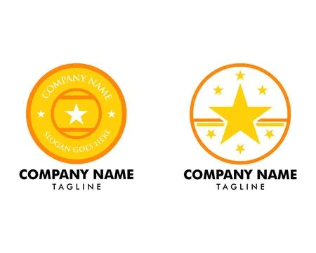 Set of Circle Star Vector Logo Template Design 库存插图