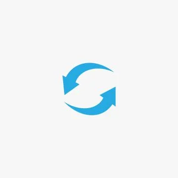 Set of circle vector arrows. Reload and rotation loop sign. Stock Illustration