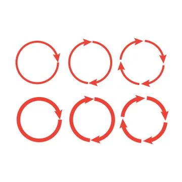 Set of circle vector arrows. Reload and rotation loop sign. Arrows business i Stock Illustration