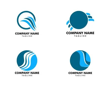 Set of Circle Wave Logo Stock Illustration