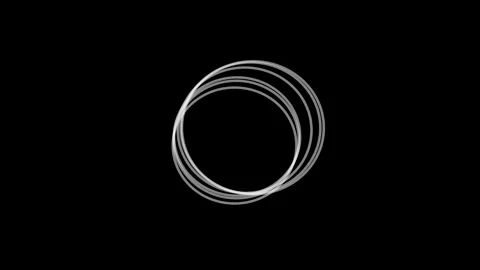 Set of Circles Animation Black Background 4k Loop Stock Footage 314416036