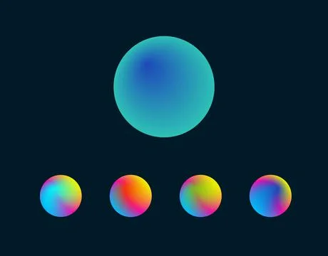 Set of circles blurred gradient mesh background. Colorful smooth banner templ Stock Illustration