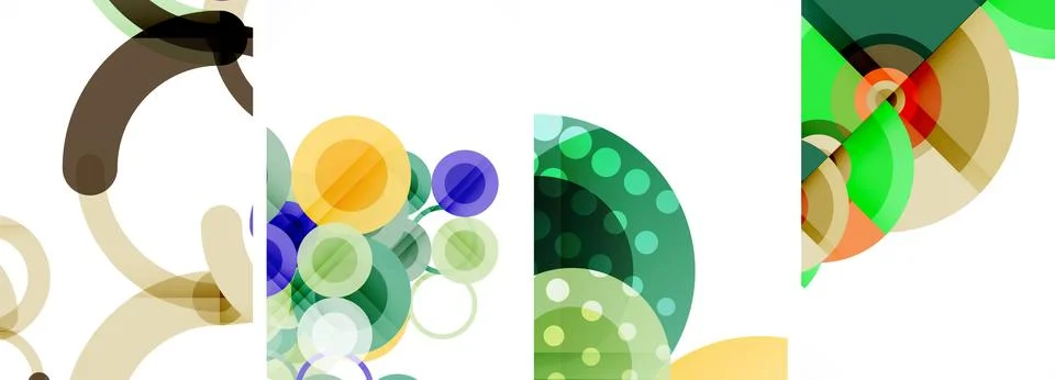Set of circles geometric abstract posters. Abstract backgrounds for wallpaper Stock Illustration