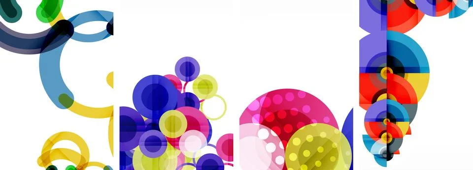 Set of circles geometric abstract posters. Abstract backgrounds for wallpaper Stock Illustration