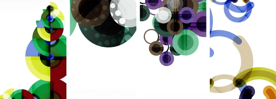 Set of circles geometric abstract posters. Abstract backgrounds for wallpaper Stock Illustration