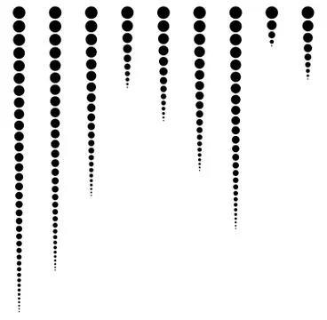 Set of circles in lines with equal spacing (4px). イラスト素材