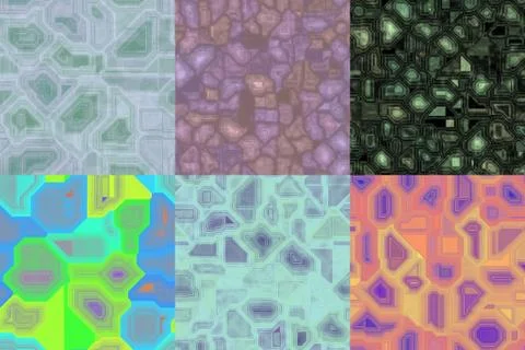 Set of circuits abstract seamless generated textures Stock Illustration