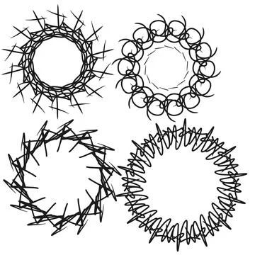 Set of circular and radial abstract design elements, frames. Circular pattern Illustrazione stock