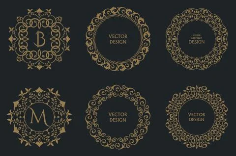 Set of circular baroque patterns イラスト素材