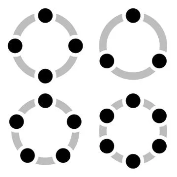 Set of circular charts, graphs, diagrams (3,4,5,6 steps) Stock Illustration