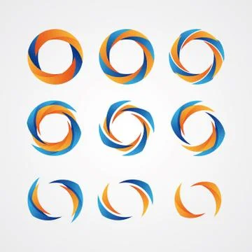 Set of circular creative logos Stock Illustration