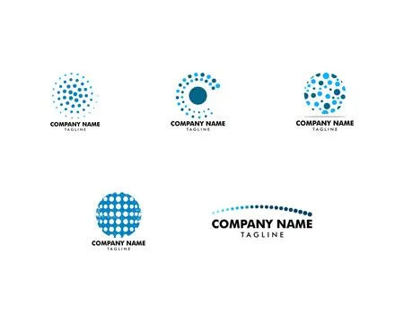 Set of Circular dot logo icon modern and dynamic shape Stock Illustration