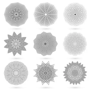 Set of circular intricate patterns Stock-Illustration