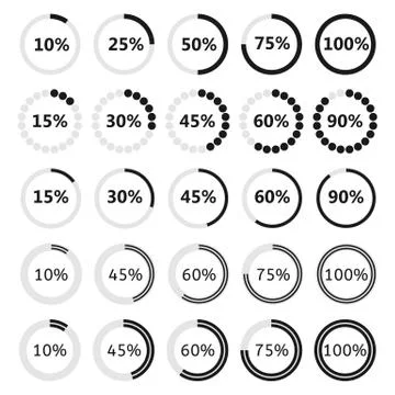 Set of circular load bar, vector illustration. Stock Illustration