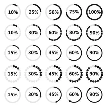 Set of circular load bar, vector illustration. Stock Illustration